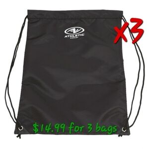 (3) Athletic Works Drawstring Bags(black)